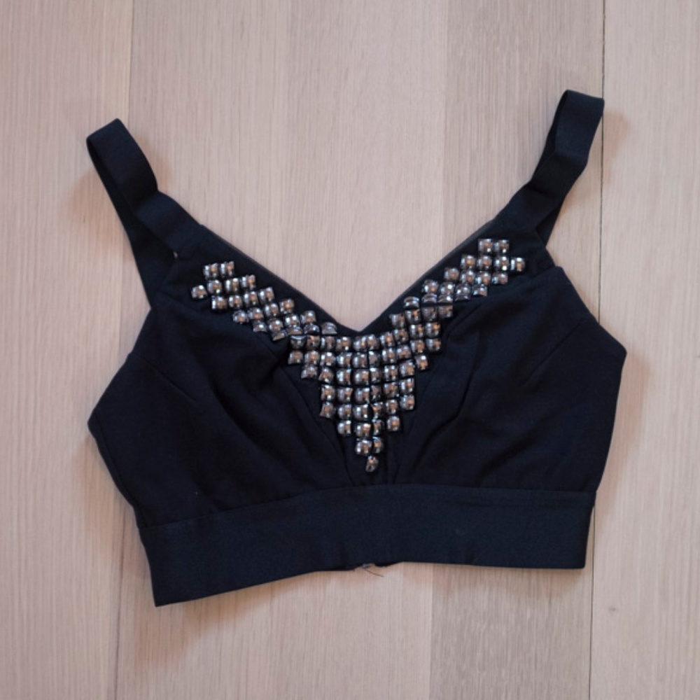 [Like New] Bebe Embellished Crop Top XS